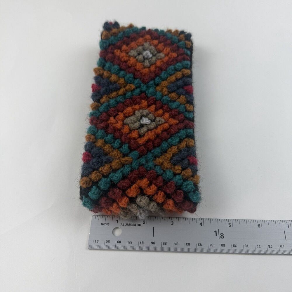 Andes Gifts Alpaca Blend Stretch Knit Head Band OS Ski Multicolor Textured Peru - Picture 5 of 6